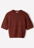 Knit Sweater Striped Hairy Short Sleeve