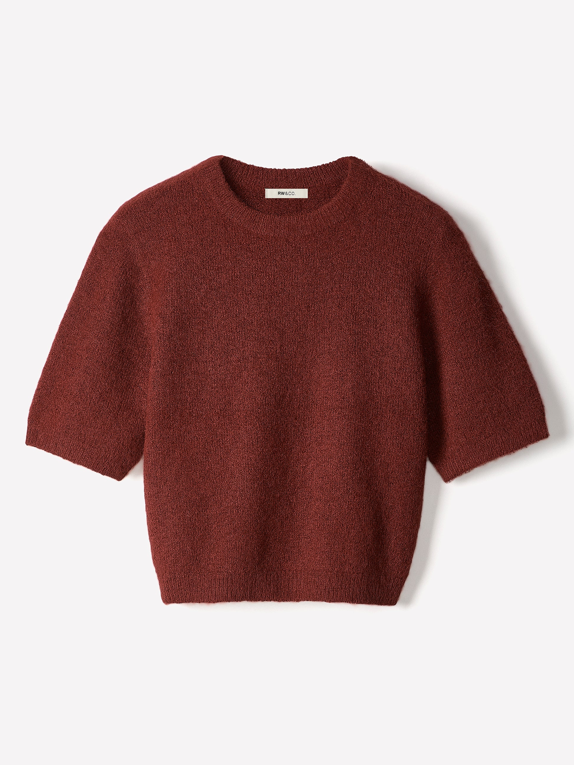 Knit Sweater Striped Hairy Short Sleeve
