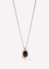 Pendant Necklace with Semi-Precious Stone, Metal Finish