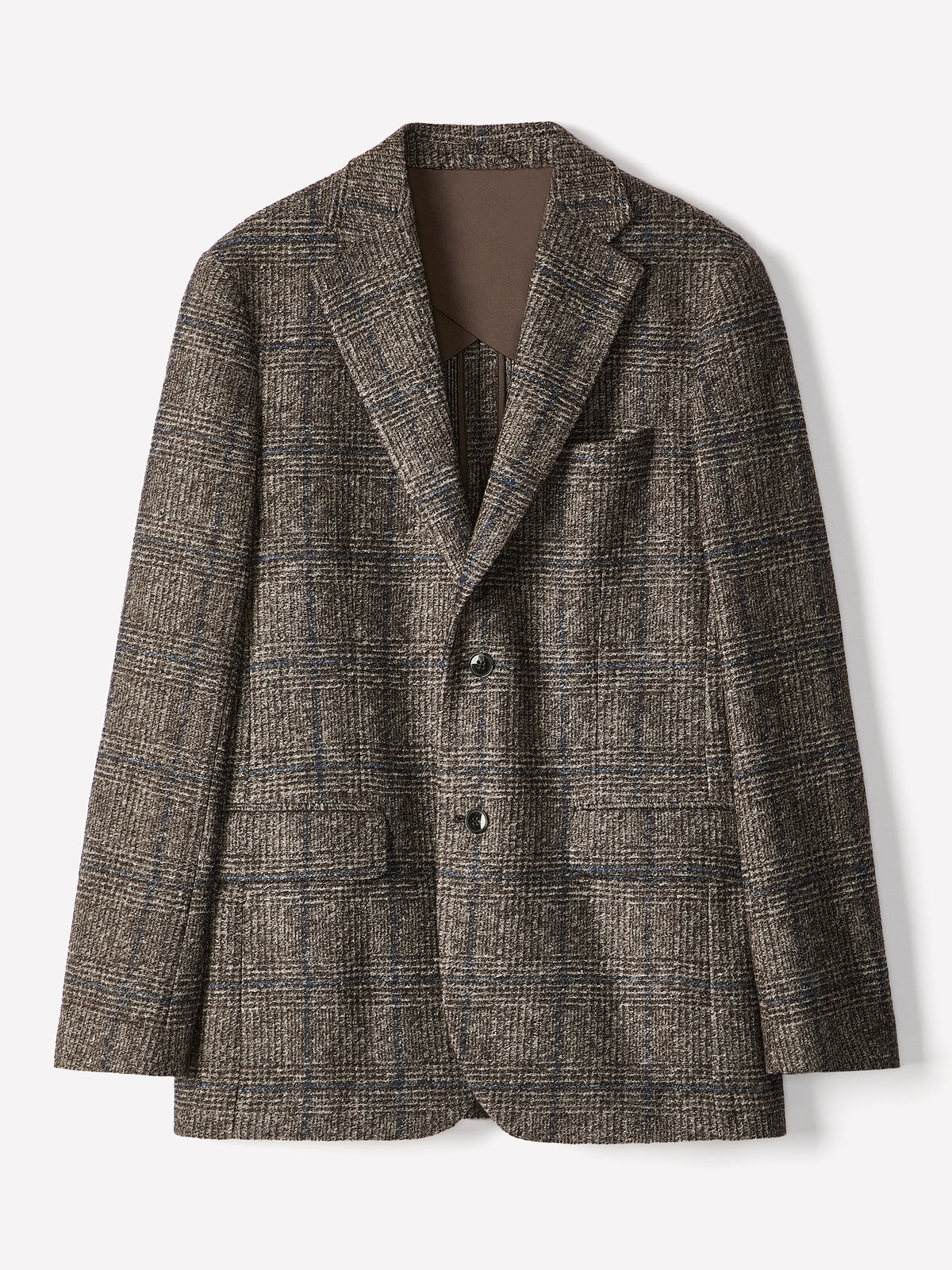 Plaid Wool-Blend Blazer