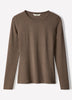 Long Sleeve Knit Pullover Crew Neck Cotton Blend
