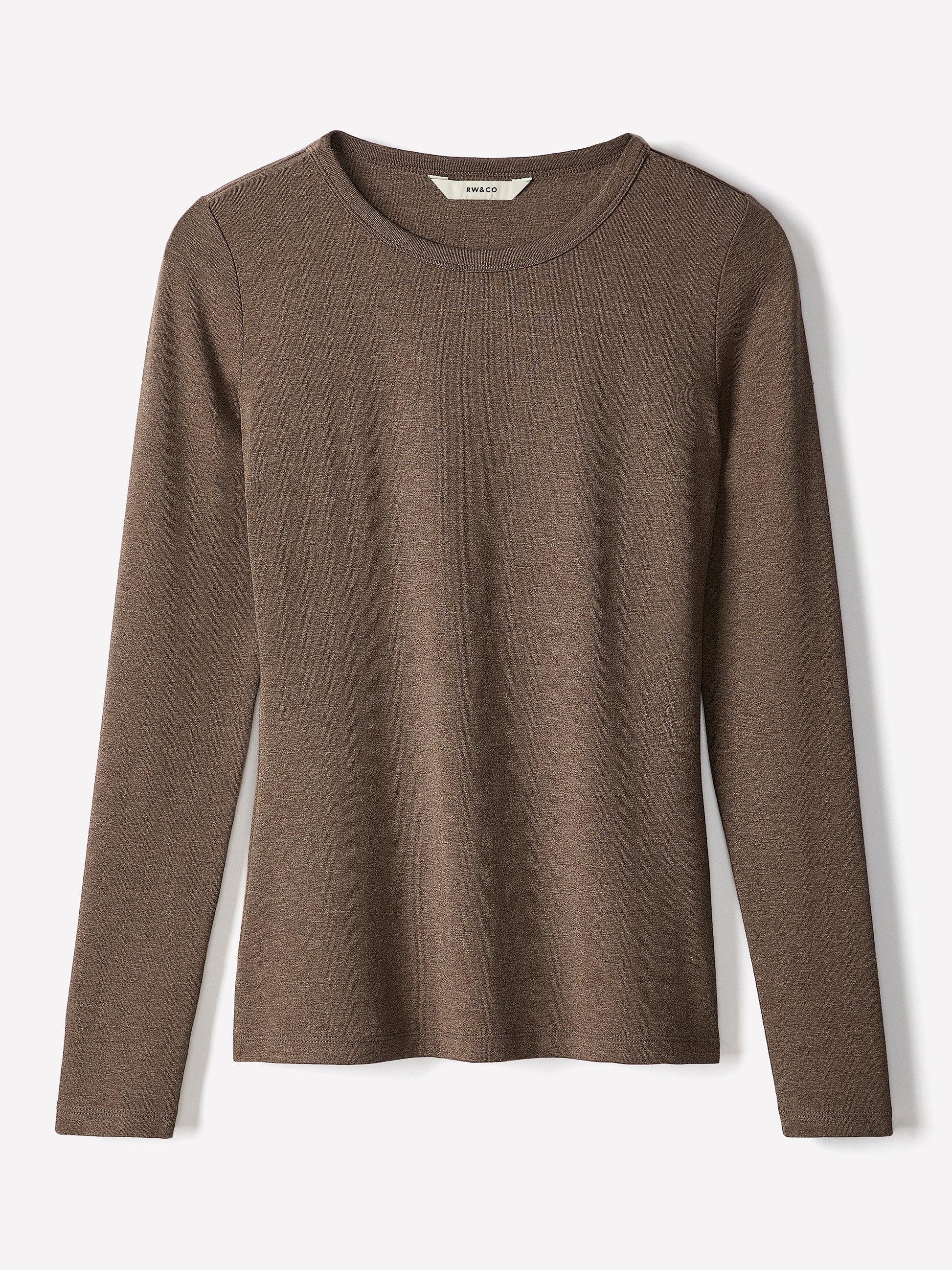Long Sleeve Knit Pullover Crew Neck Cotton Blend