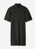 Short-Sleeve Mock-Neck Mini Sweater Dress