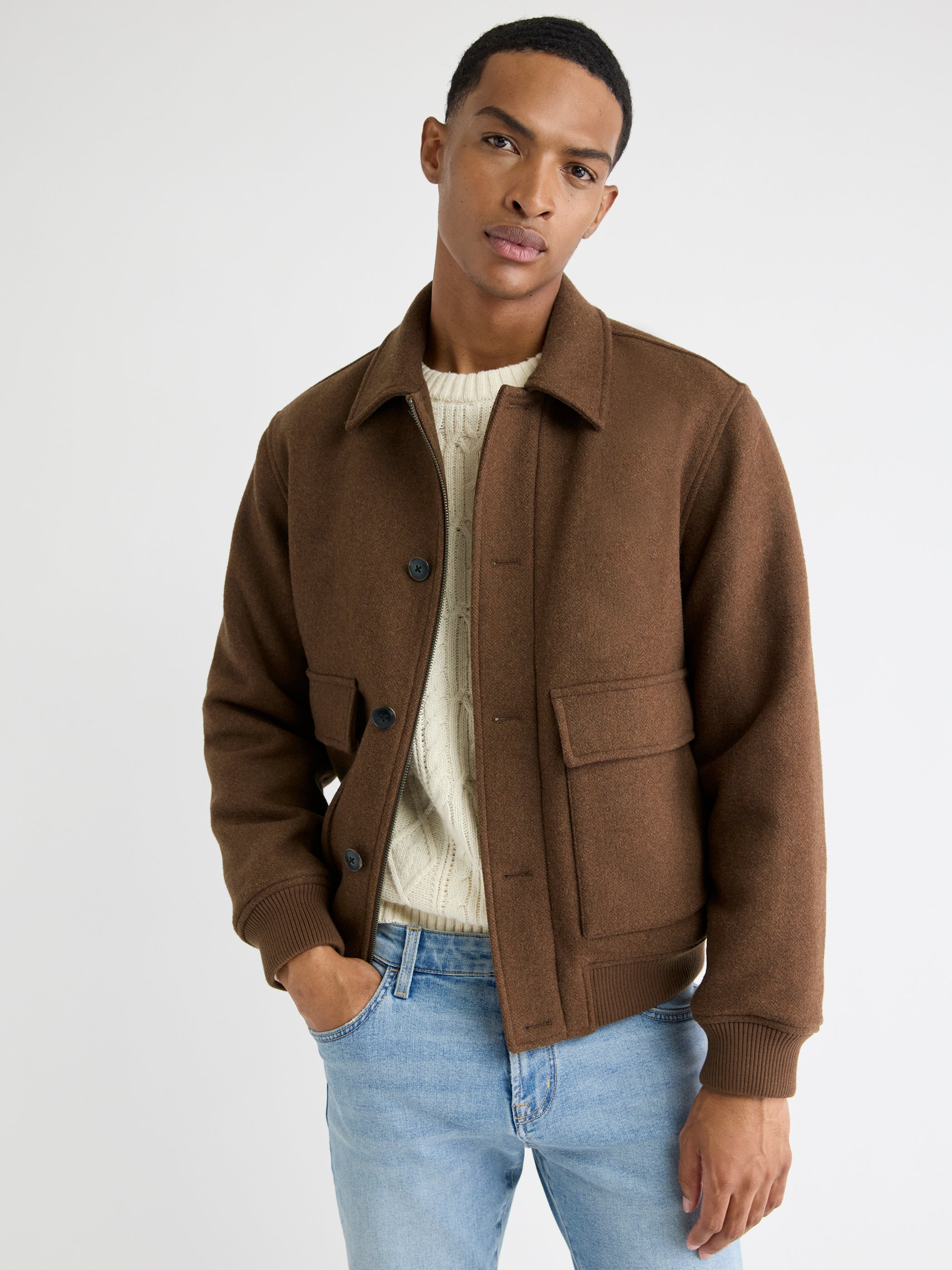 Veste à Chevrons en Laine