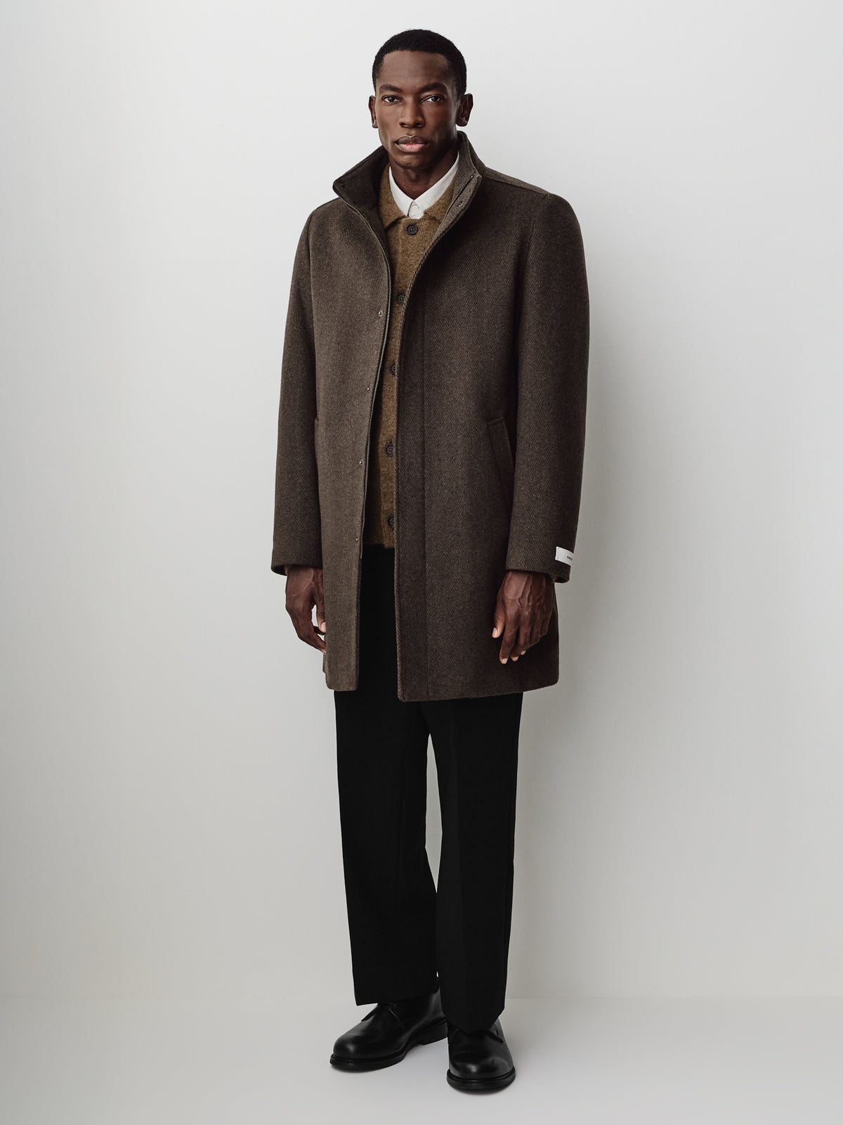 Wool Blend Funnel Topcoat