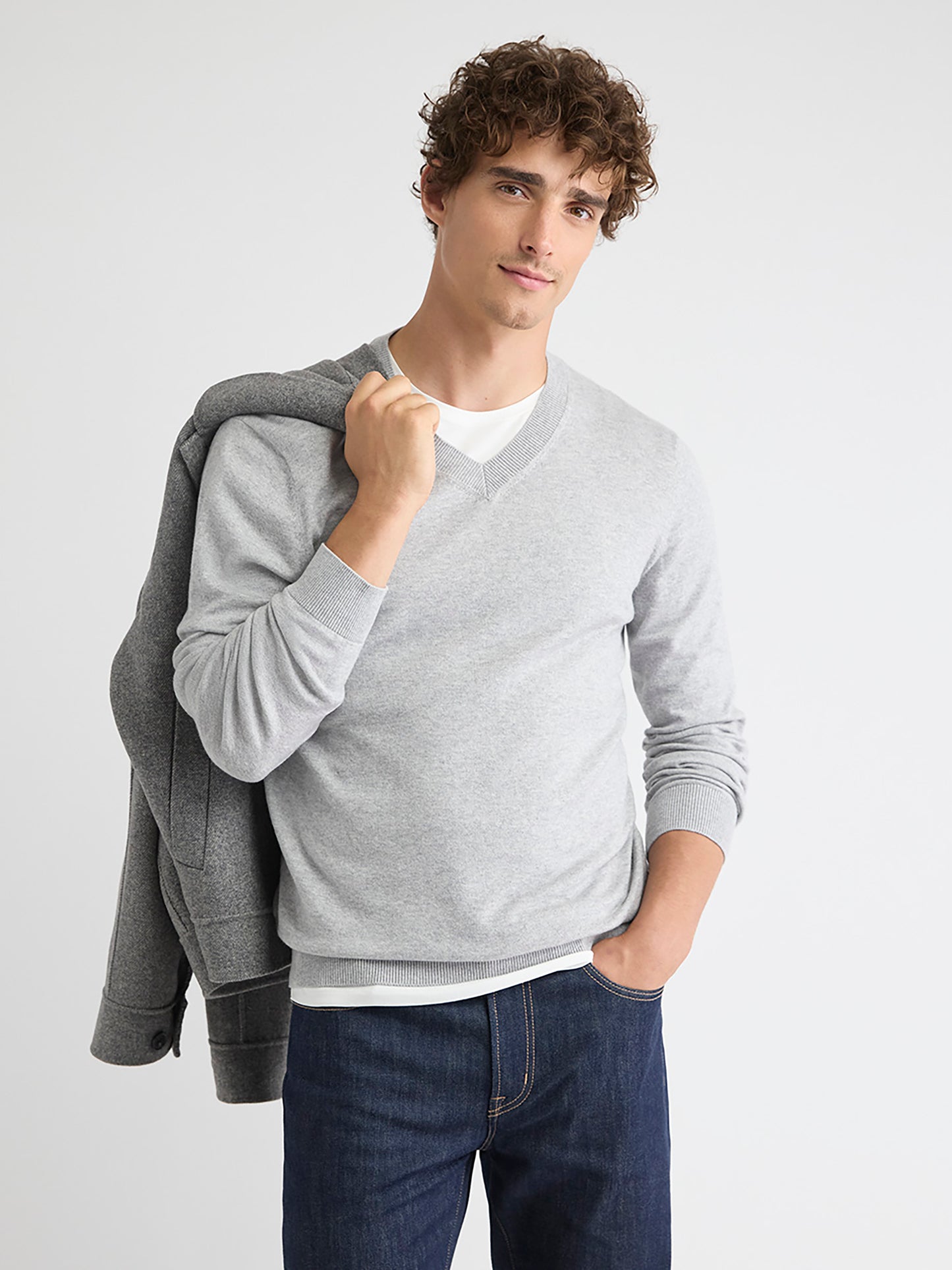 Long-Sleeve V-Neck Sweater
