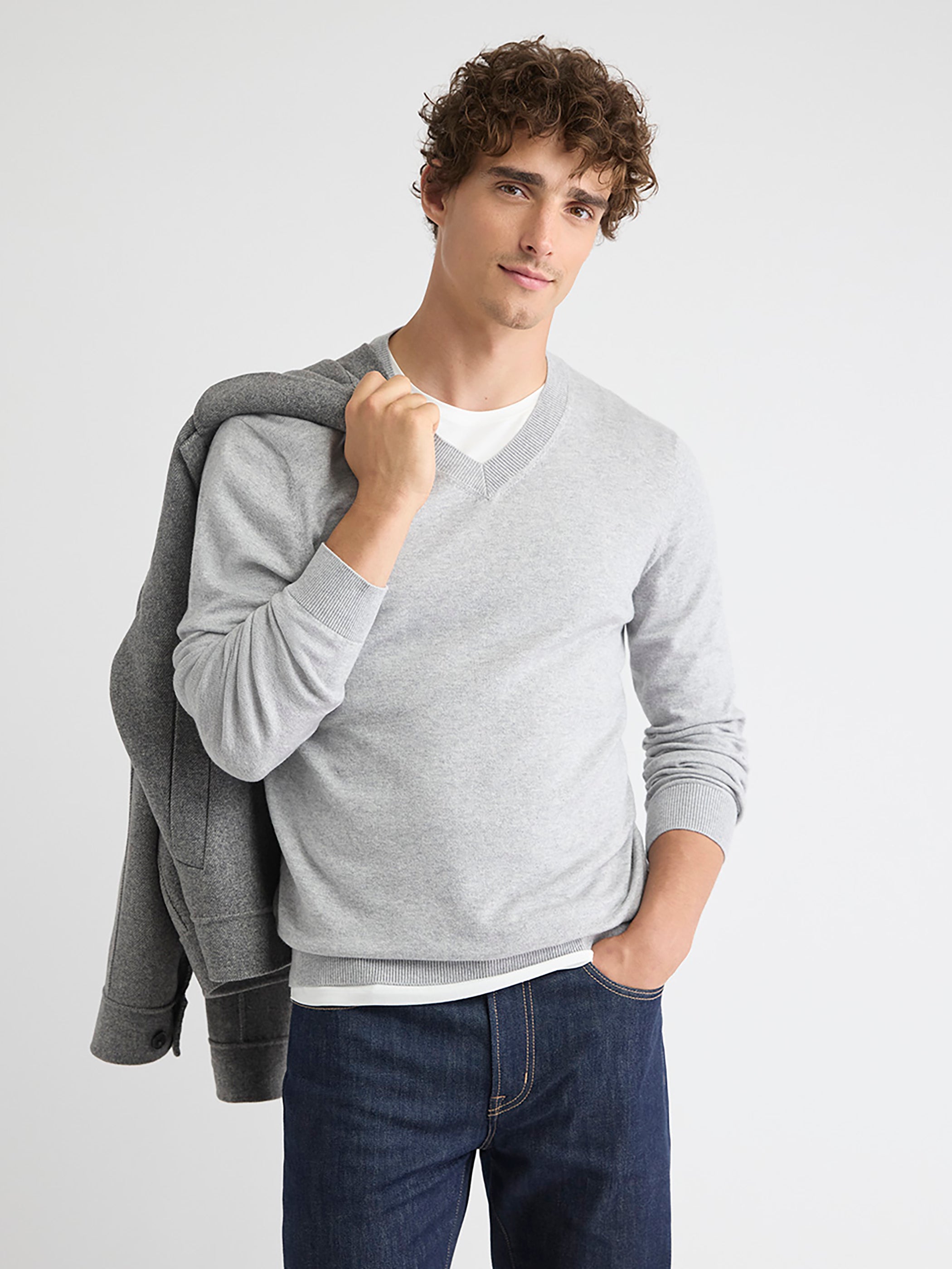 Long-Sleeve V-Neck Sweater