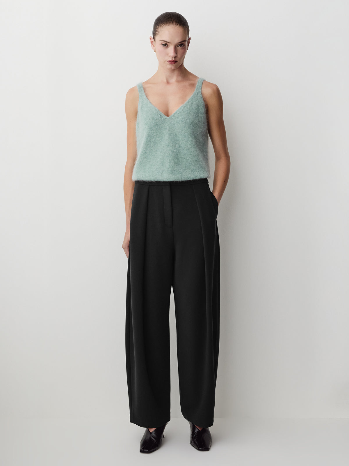 V-Neck Hairy Merino Tank