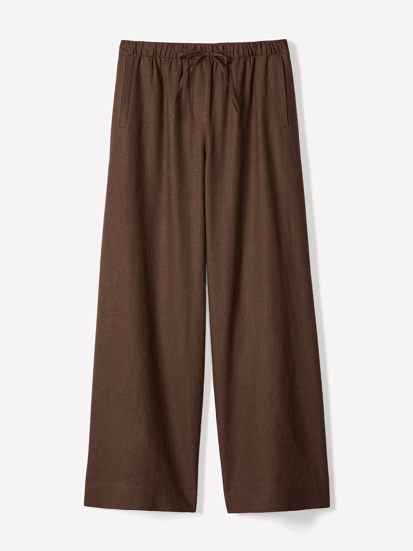 Linen Mid-Rise Wide-Leg Pant