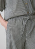 Woven Wide Leg Pant Mid Rise Pull-On Seersucker Stripe