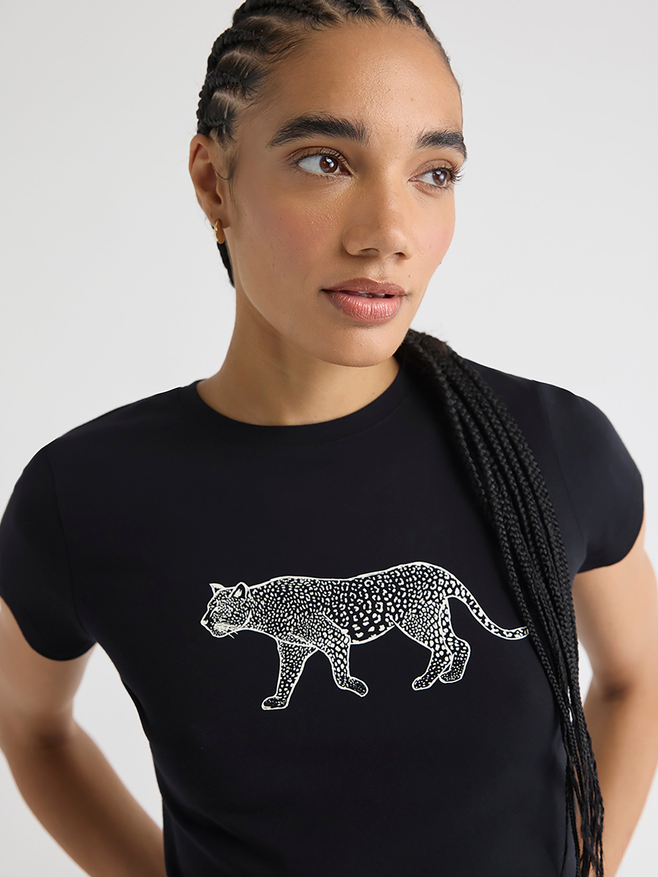 T-Shirt à Manches Courtes et Col Rond en Coton Biologique