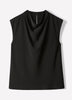 Woven Blouse Luxe Crepe Cowl Neck