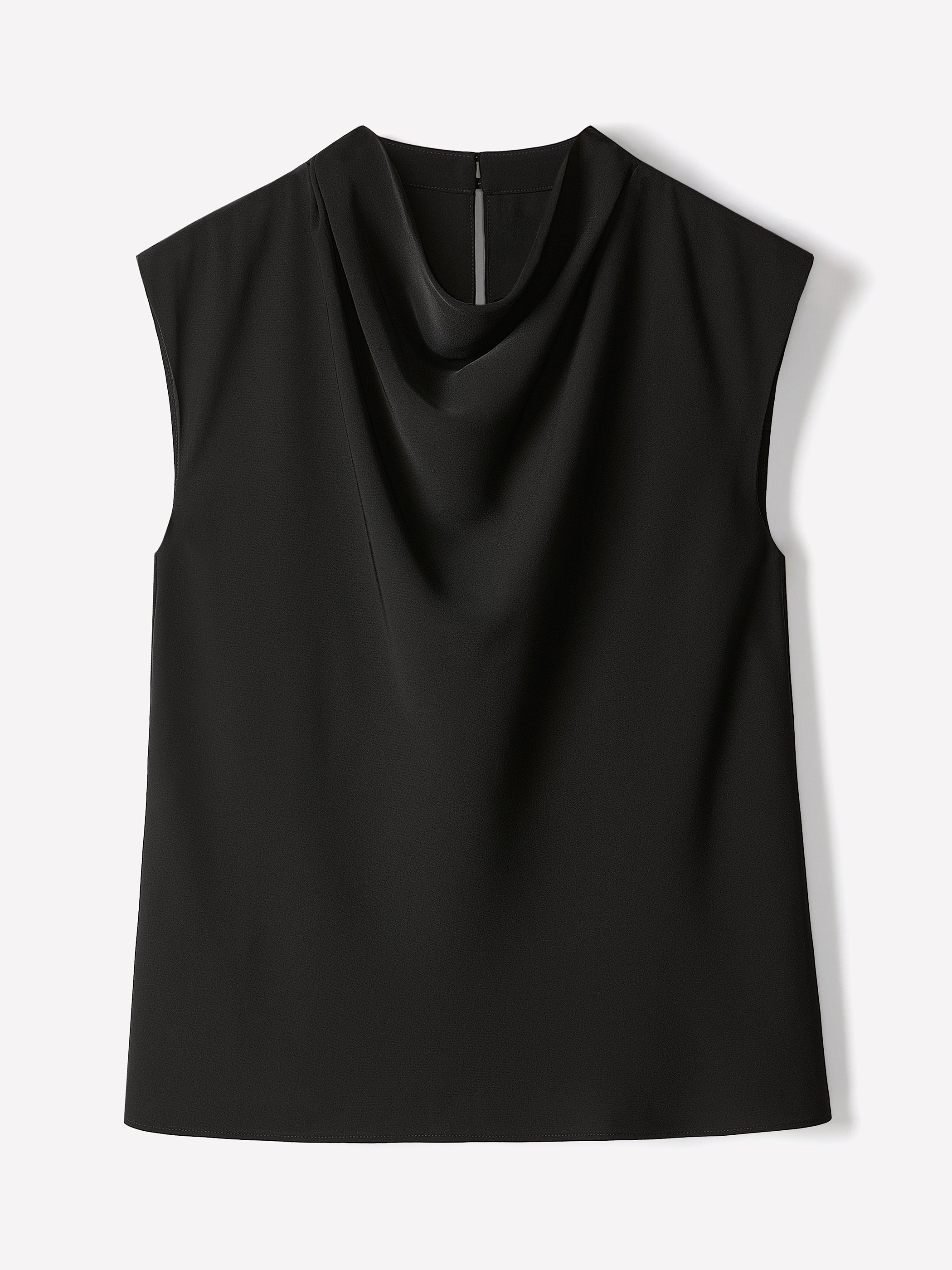 Woven Blouse Luxe Crepe Cowl Neck