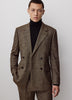 Woven Tailored Brown Tweed Blazer for Men
