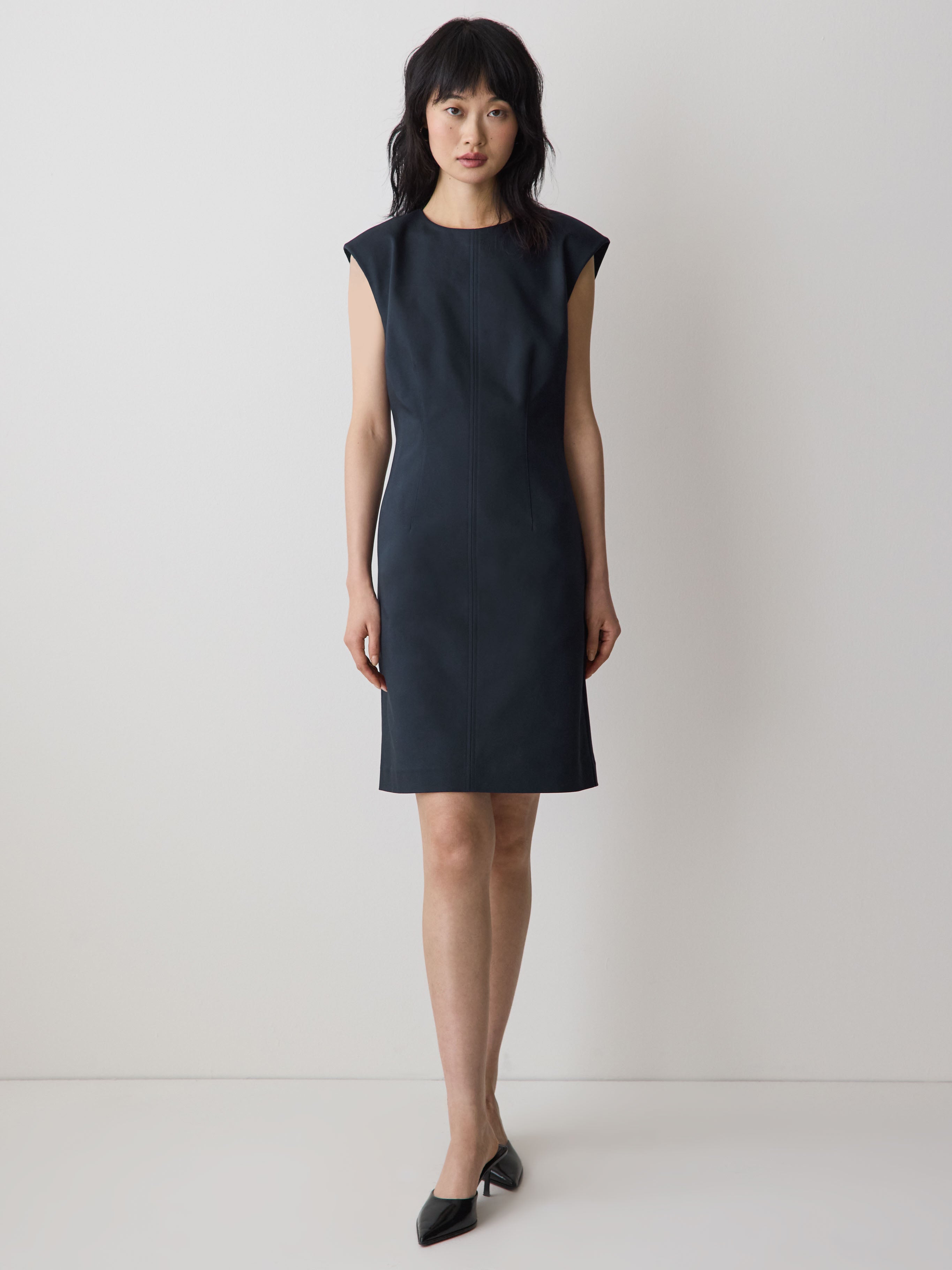 Sleeveless Crew-Neck Mini Dress