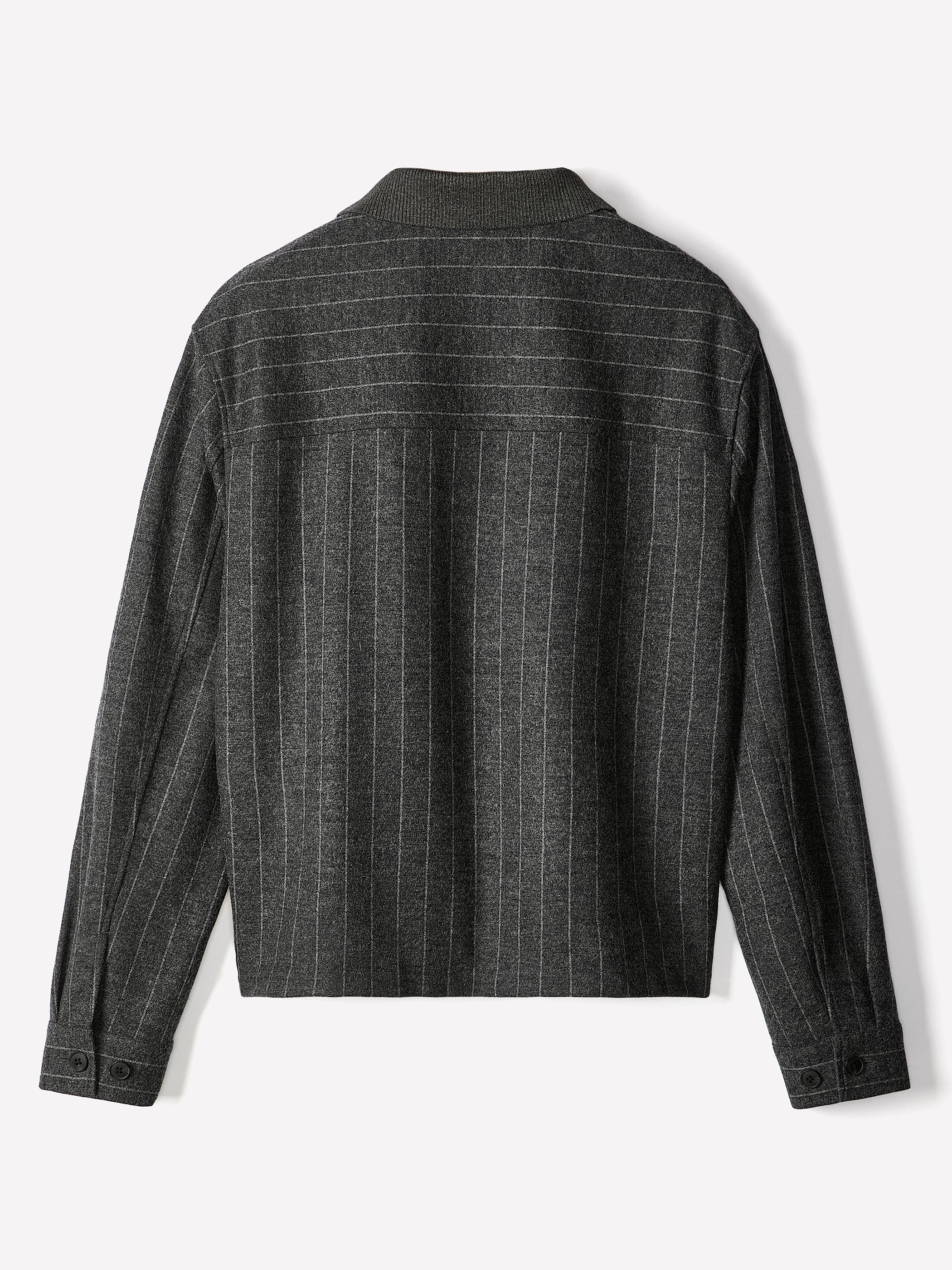 Men's Pinstripe Wool Blend Shacket
