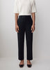 Black Mid-Rise Straight-Leg Cropped Pant