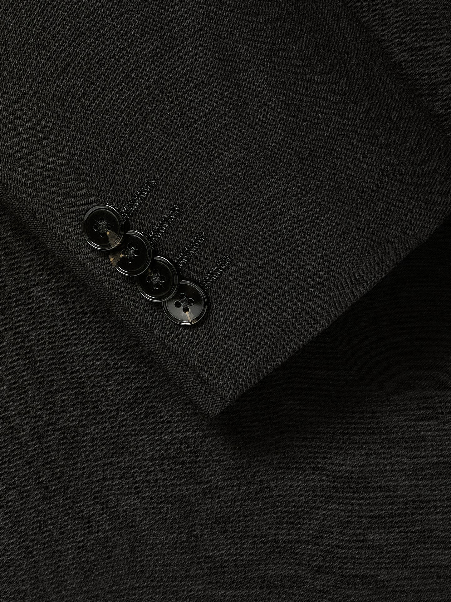 Men's Straight Fit Black Double Breasted Woven Blazer