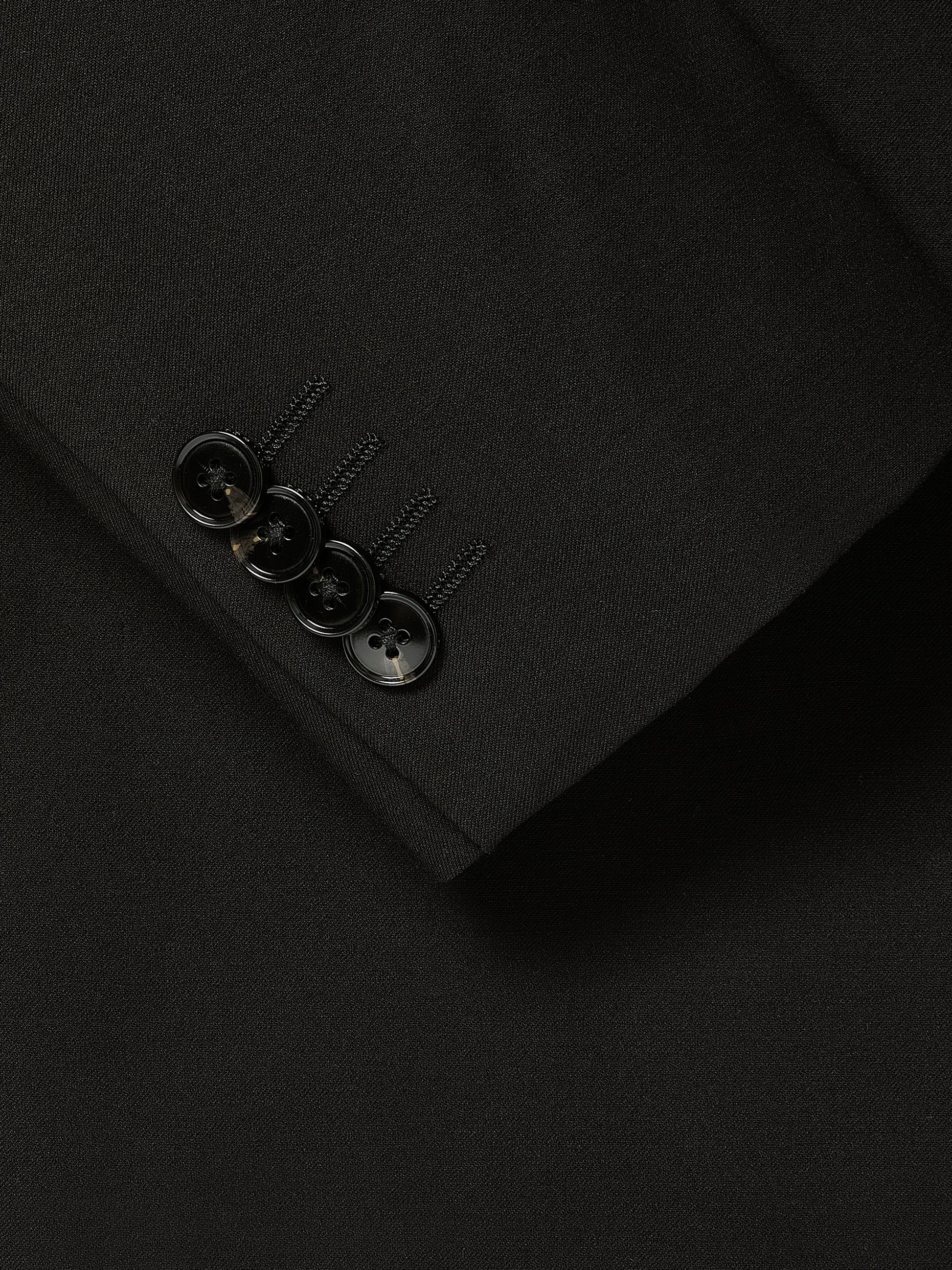 Men's Straight Fit Black Double Breasted Woven Blazer