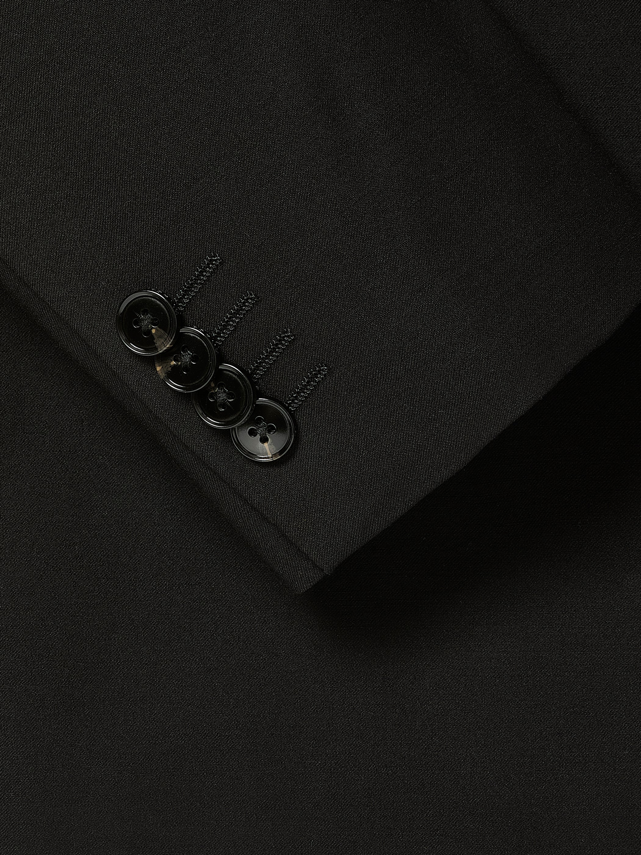 Men's Straight Fit Black Double Breasted Woven Blazer