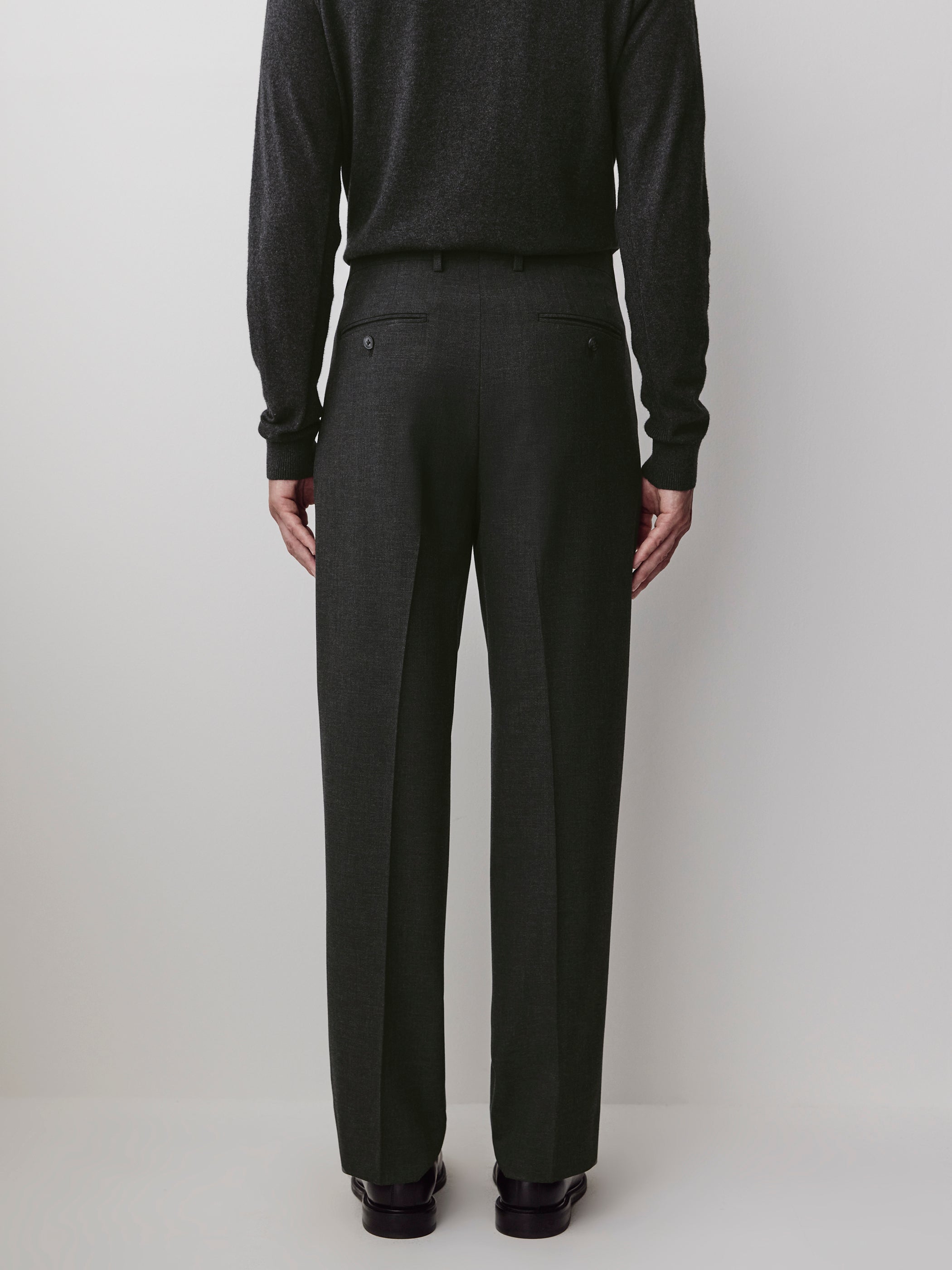 Pantalon de Complet à Coupe Droite en Tissu Technique 