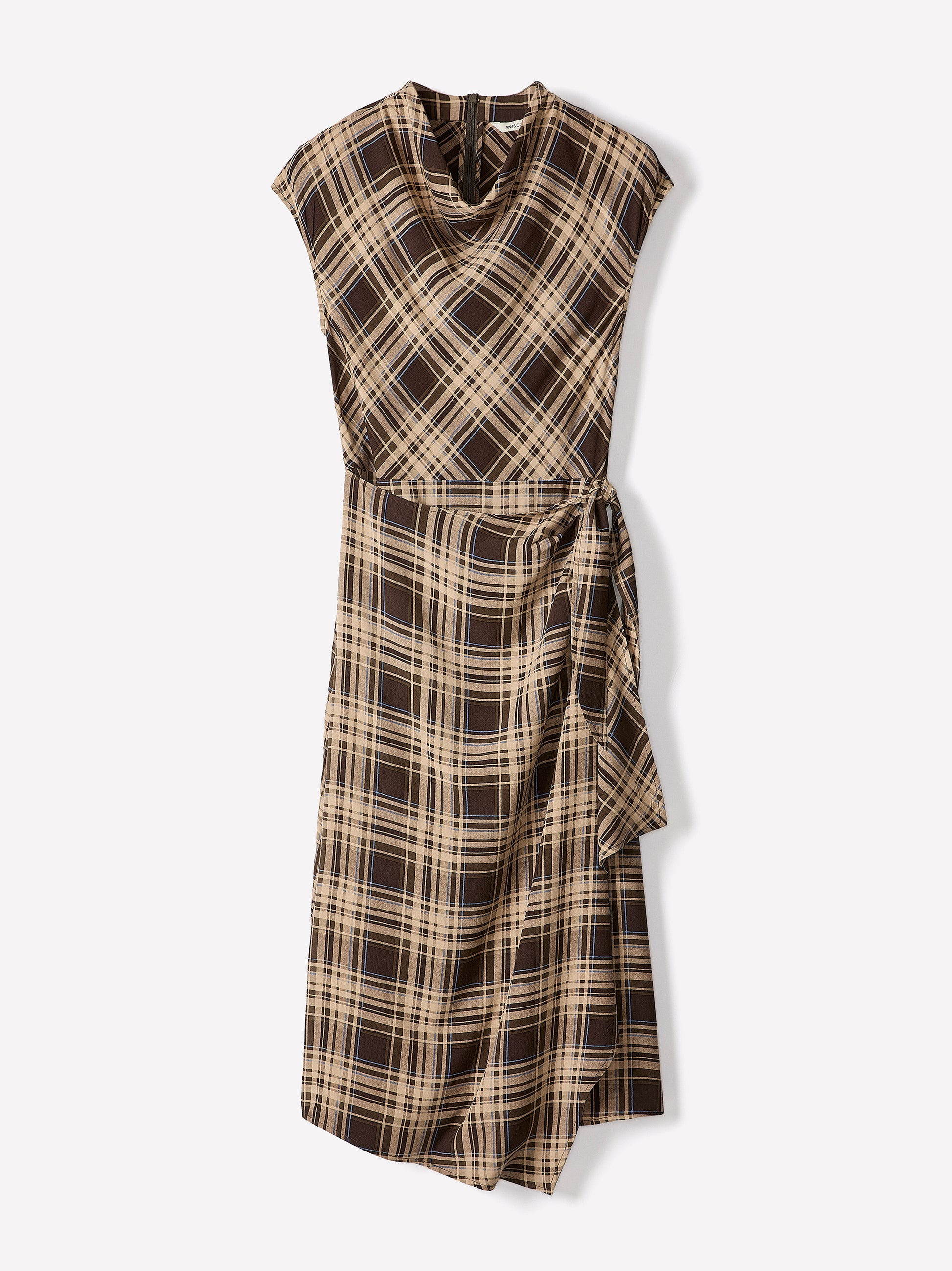 Women's Extended-Sleeve Cowl-Neck Midi Dress with Wrap Detail – RW&CO