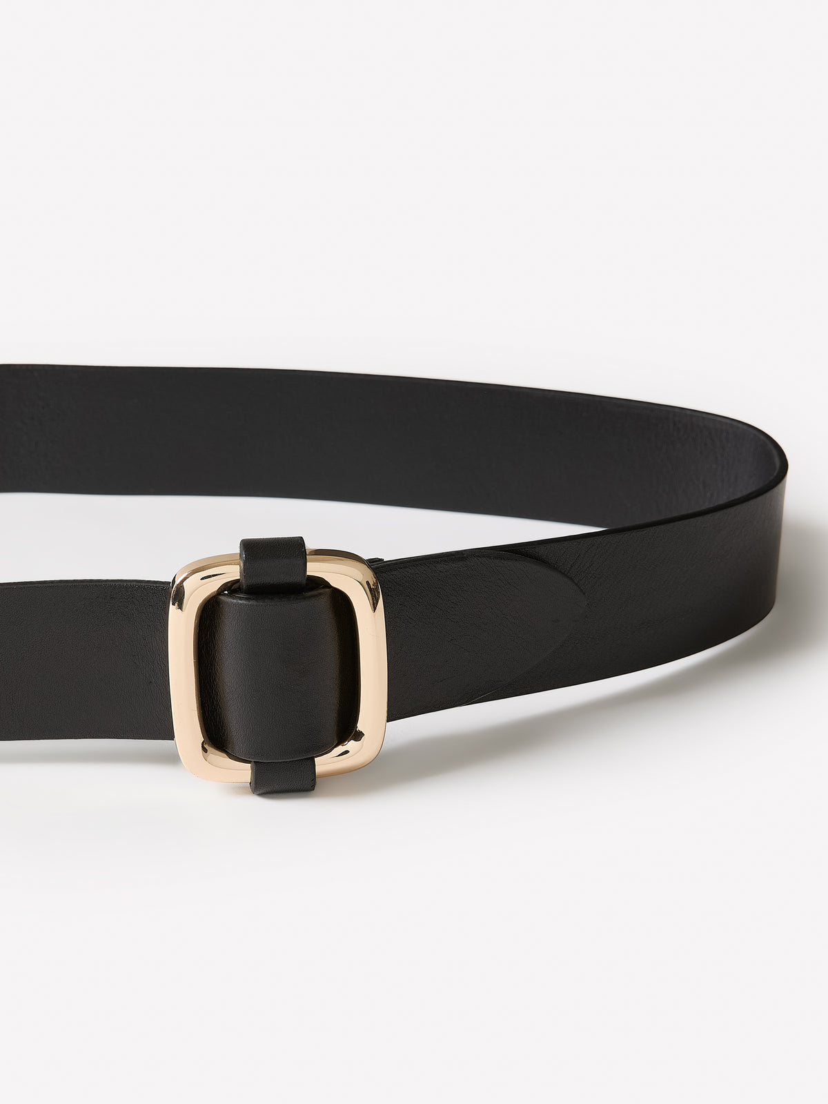 Leather Belt with Large Buckle