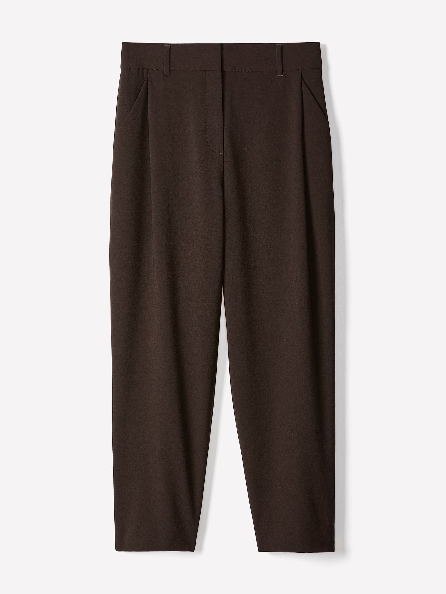 Twill High-Rise Barrel Ankle Pant