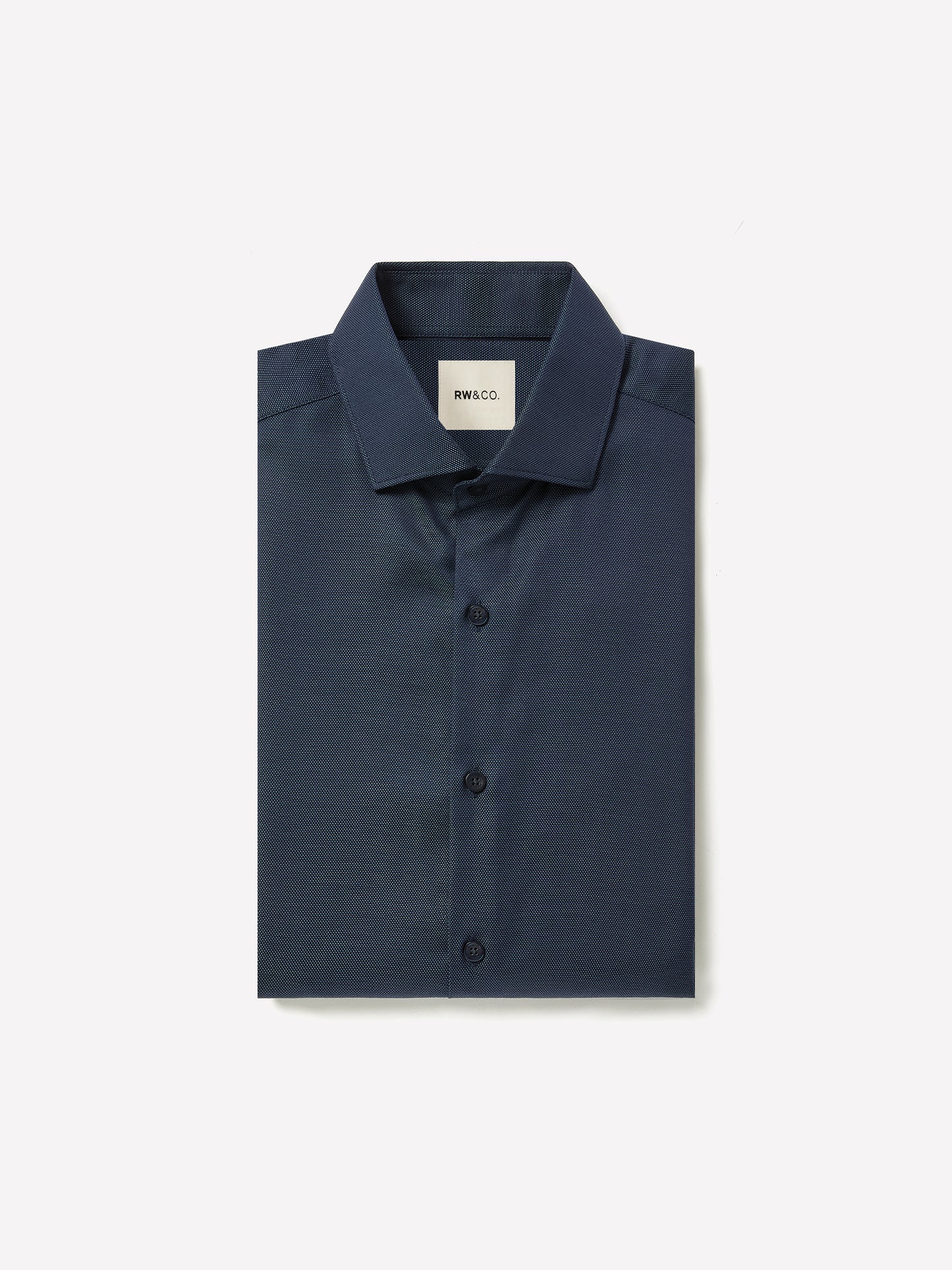 Tailored-Fit Two-Tone Piqué-Knit Dress Shirt