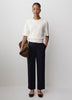 Knit Sweater with Shoulder Pads, Viscose Nylon Blend