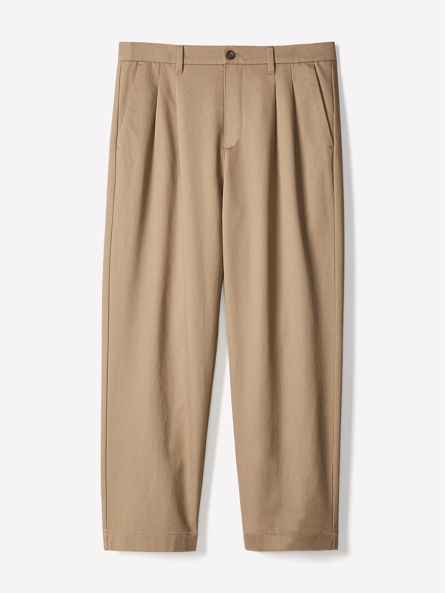 Woven Loose Fit Pleated Cotton Pants