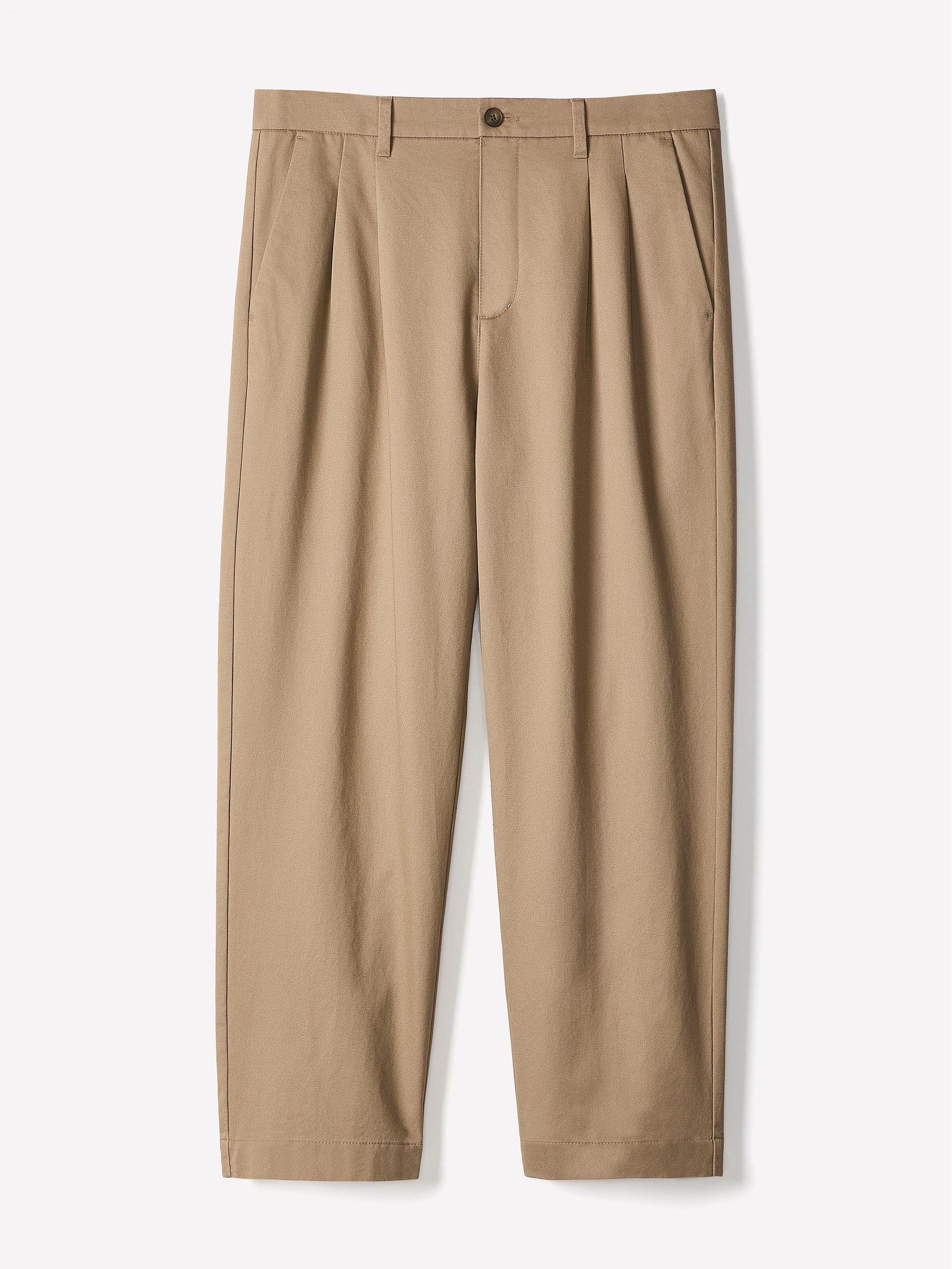 Woven Loose Fit Pleated Cotton Pants