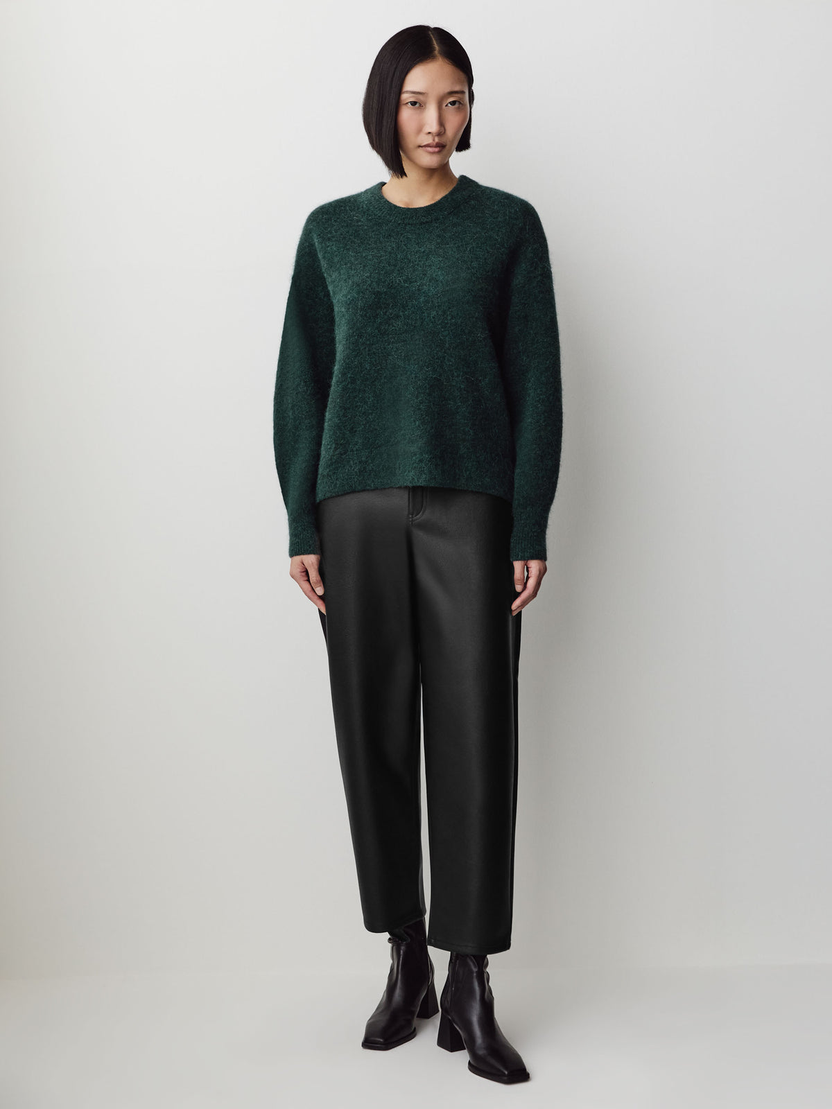 Wool-Blend Long-Sleeve Crew-Neck Sweater