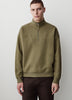 Long-Sleeve Half-Zip Mock-Neck Waffled Sweater