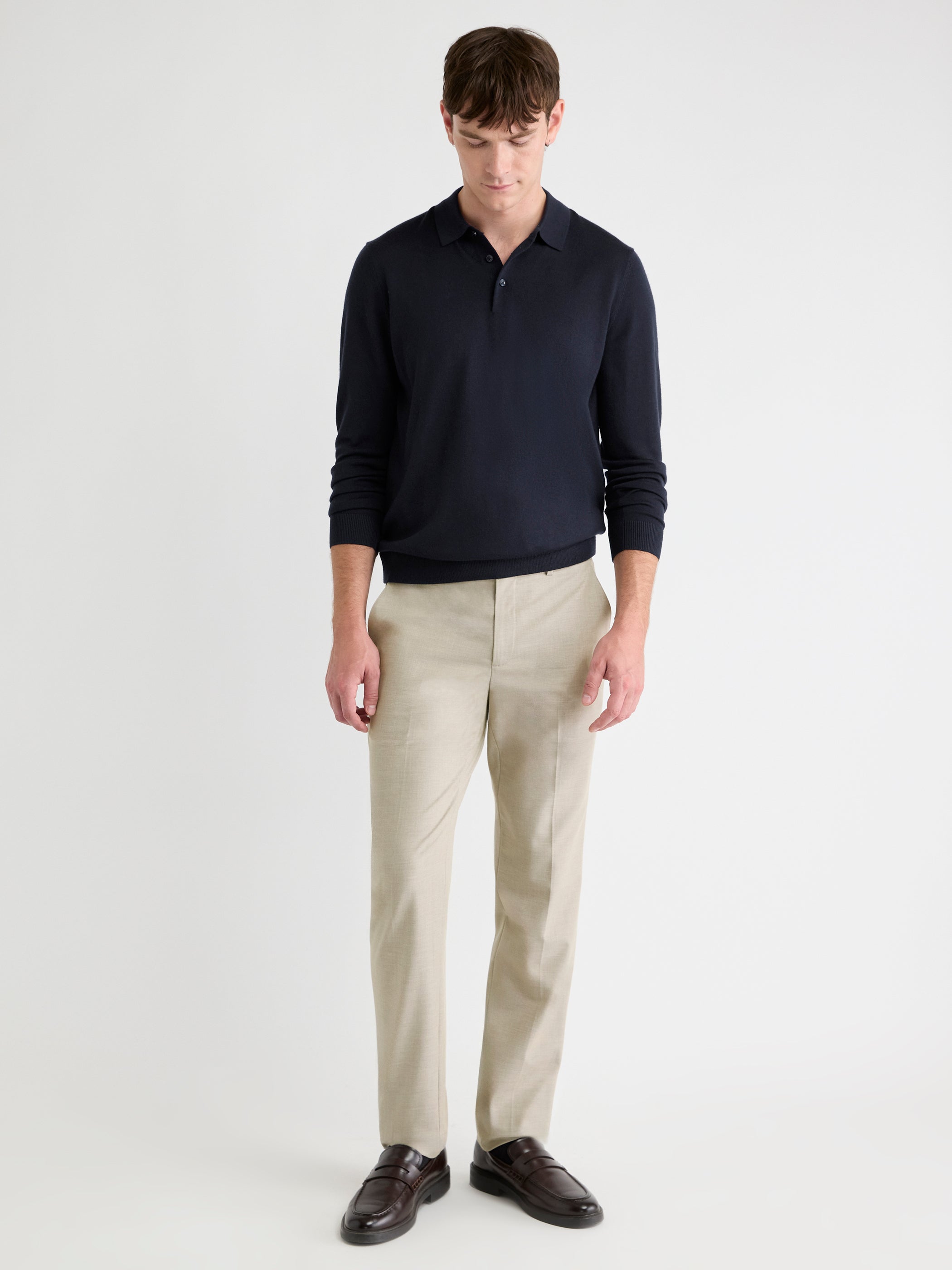 Merino Wool Polo Sweater