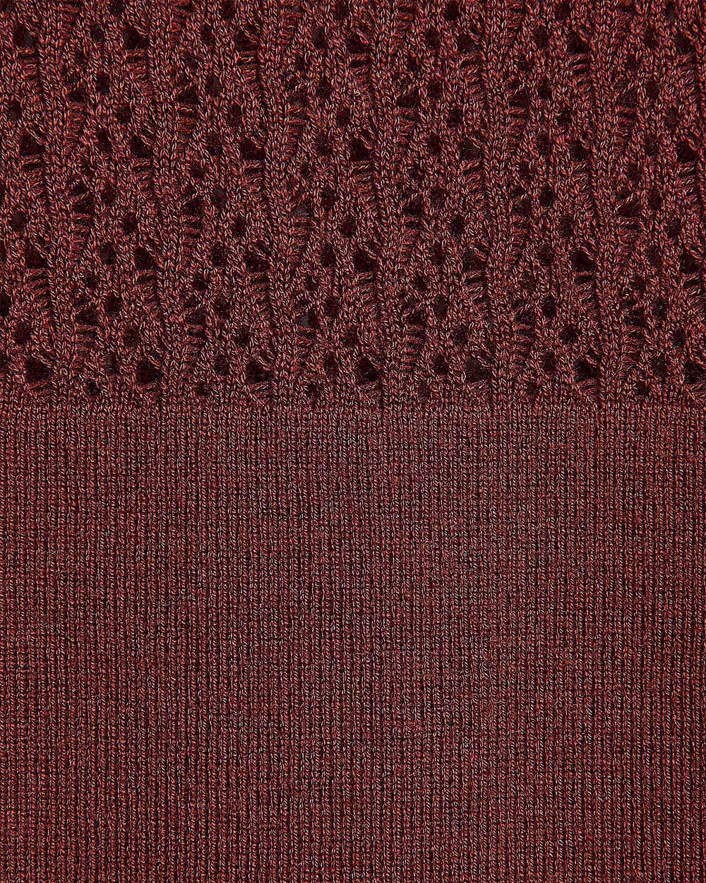 Long-Sleeve Crew-Neck Sweater with Fancy-Stitch Yoke