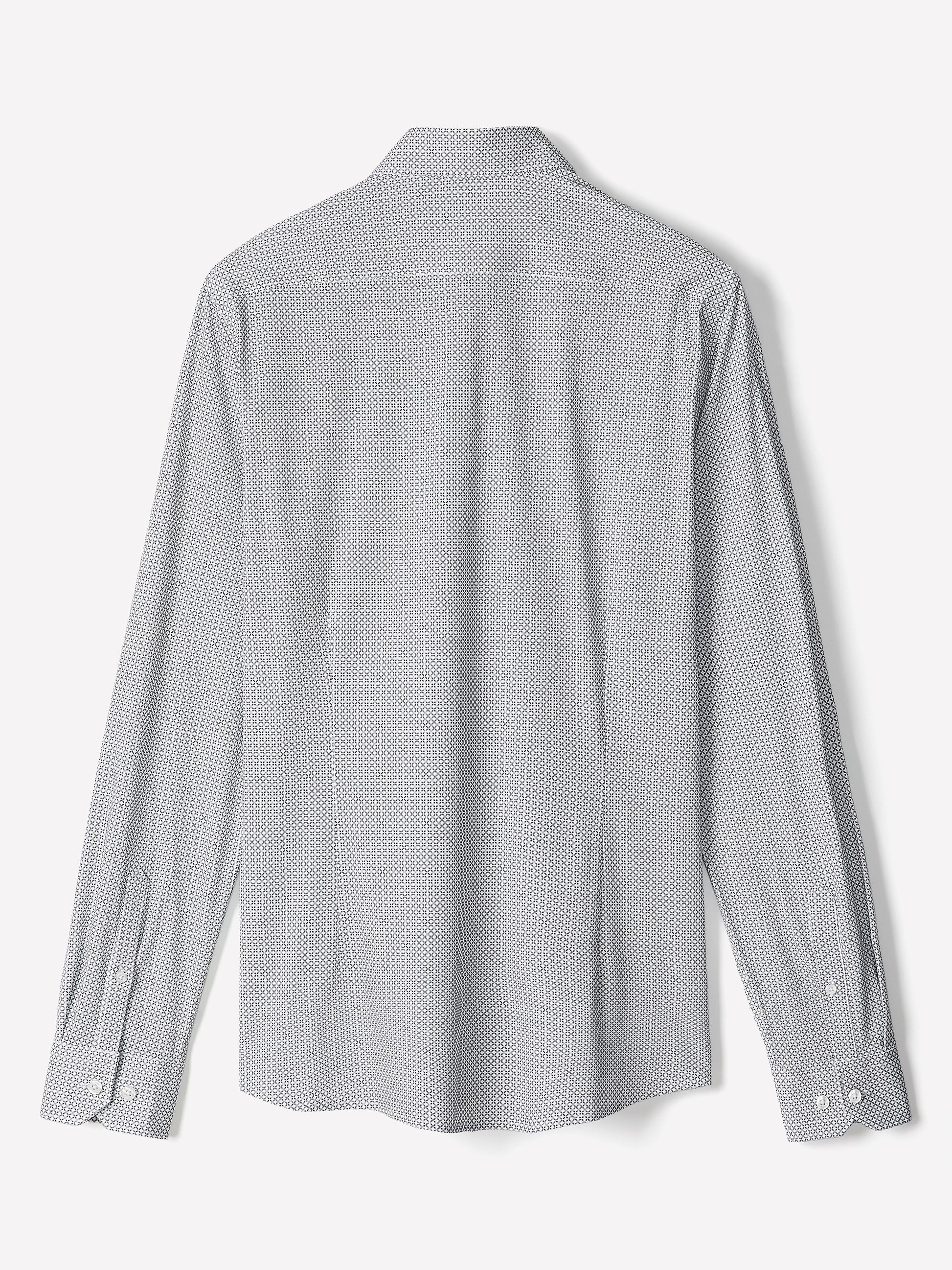 Slim Fit Cotton Knit Shirt with Tailored Collar