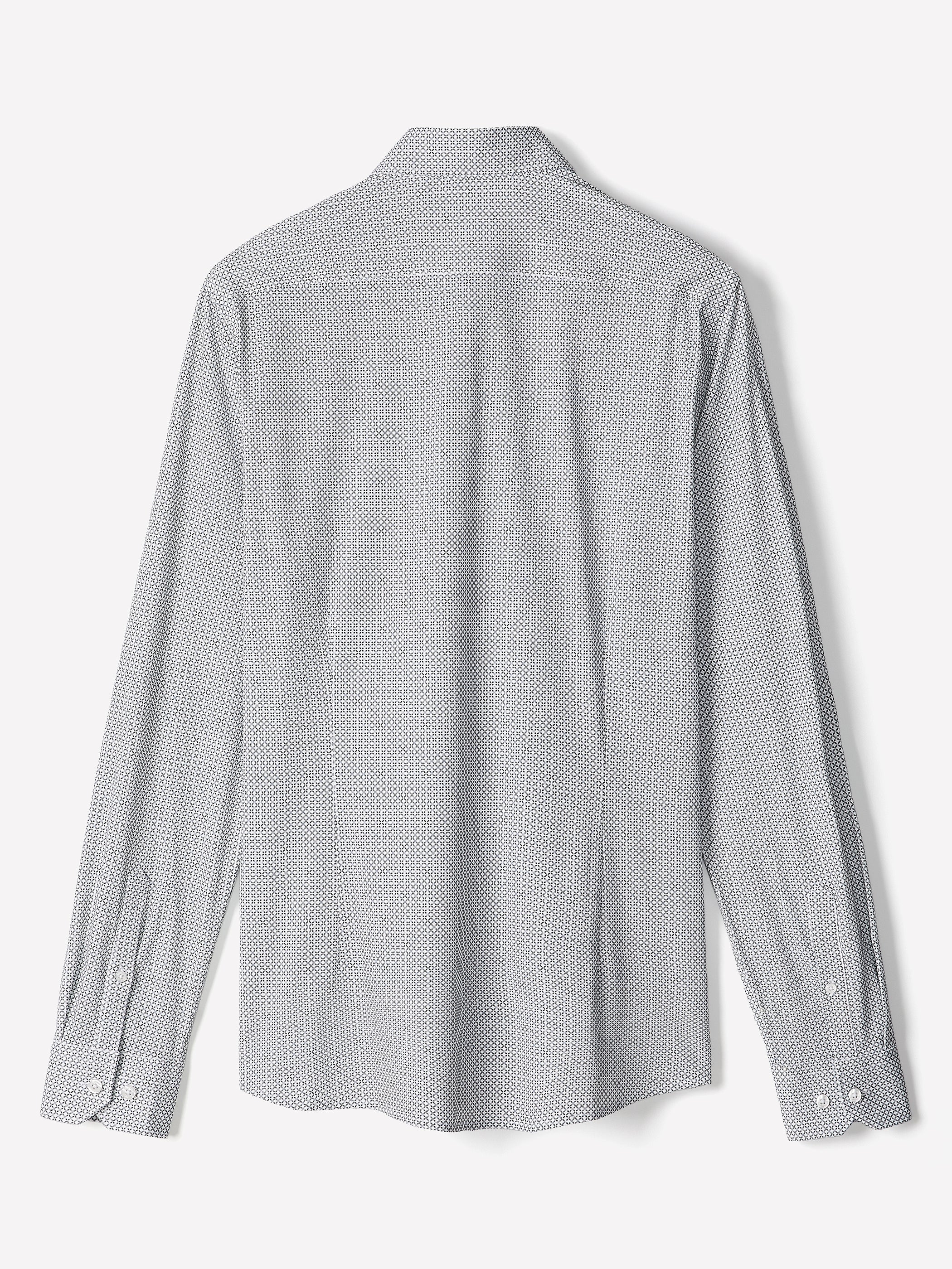 Slim Fit Cotton Knit Shirt with Tailored Collar