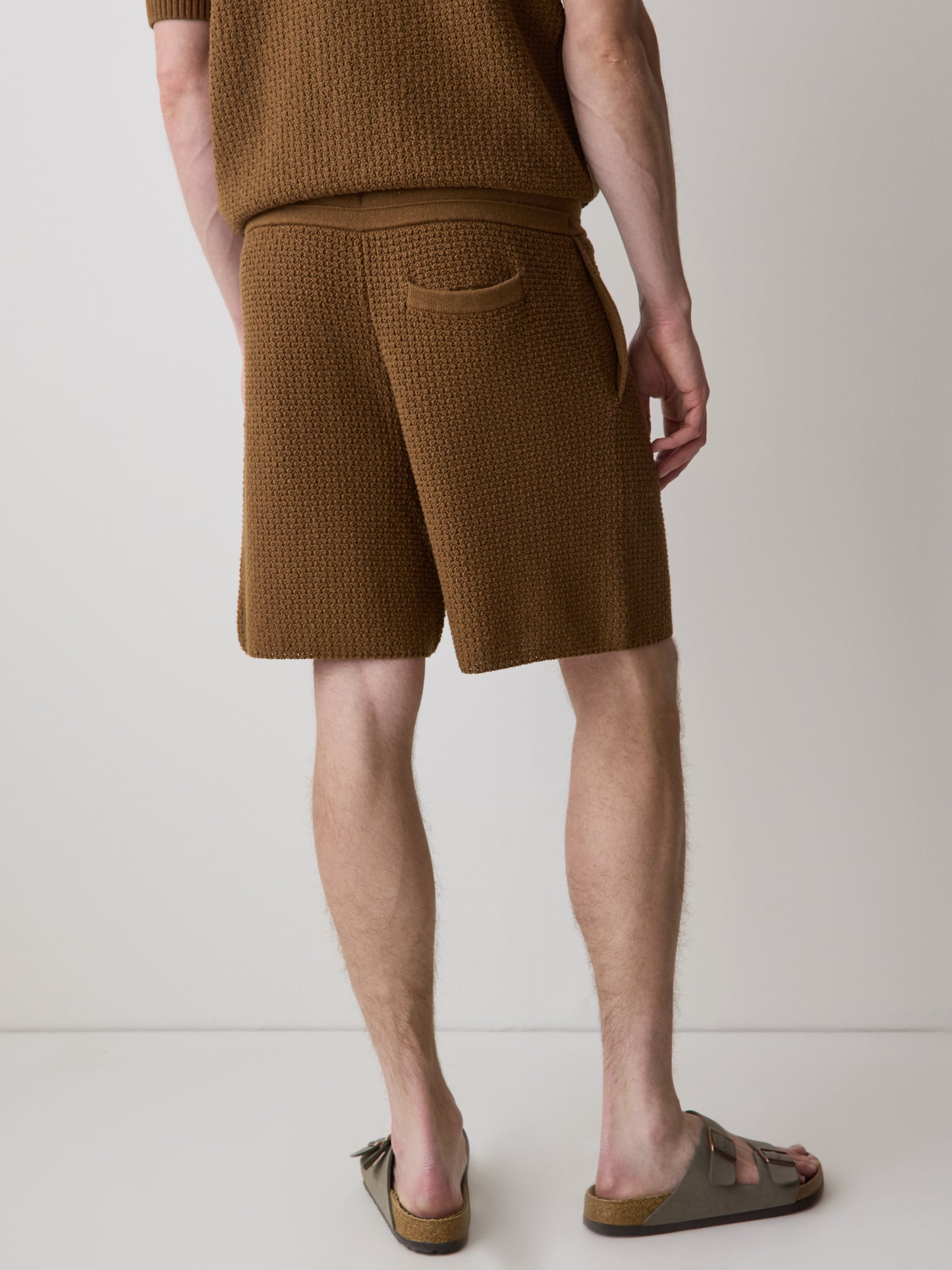 Knit Short Sleeve Sweater With Textured Stitch