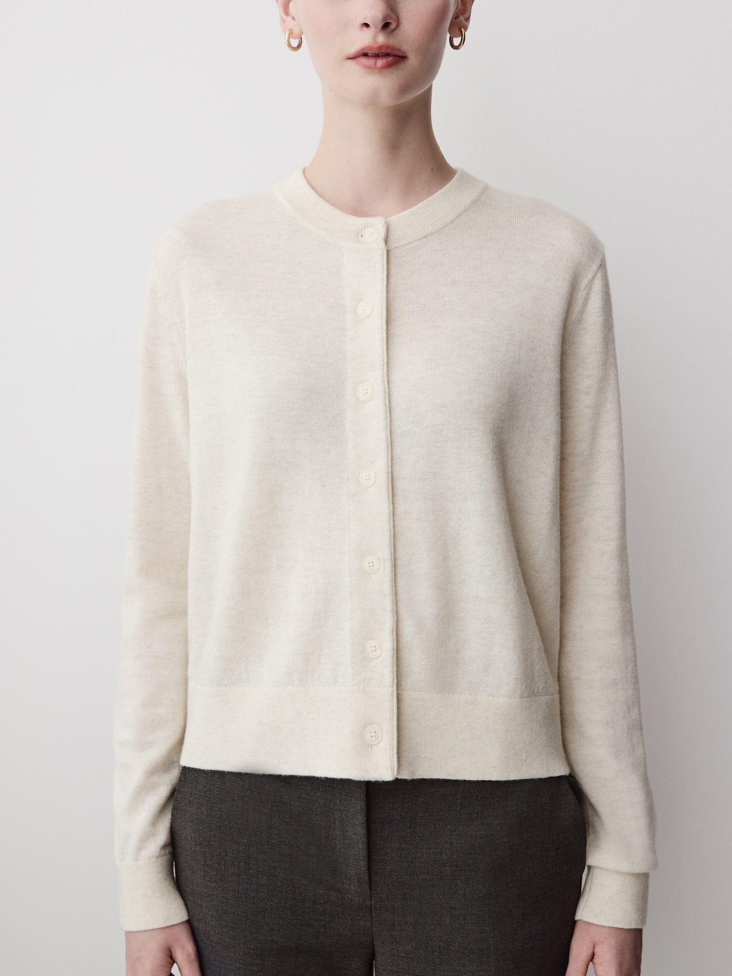 Knit Sweater Cardigan Women 100% Merino Wool Classic Fit