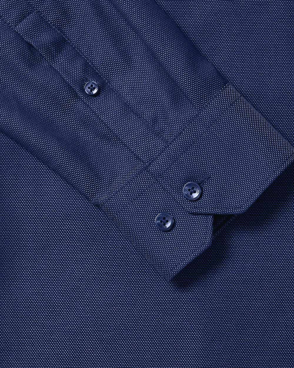 Chemise Habillée à Coupe Ajustée en Dobby à Deux Tons