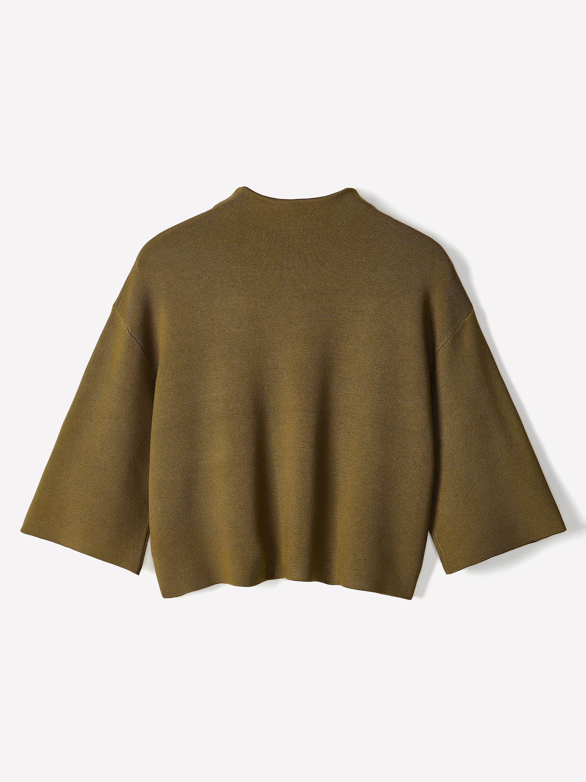 Mock-Neck Sweater with Bell Elbow Sleeves