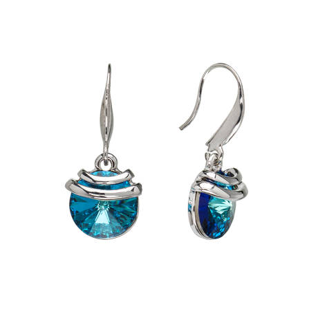 Bermuda Blue Spring Drop Earring made with Quality Austrian Crystals - MICALLA