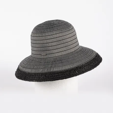 Canadian Hat 1918 - Cuccia - Large Cloche In Ribbon W Raffia