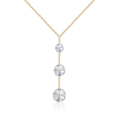 Goldtone Clear Crystal Graduated Necklace made with Quality Austrian Crystals - MICALLA