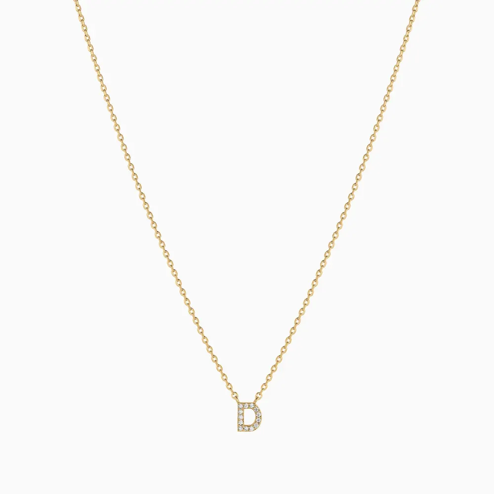 Bearfruit Jewelry - Collier initial en cristal - Lettre D