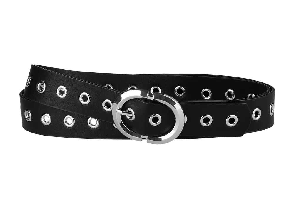 Allegra K- Grommet PU Leather Waist Belt