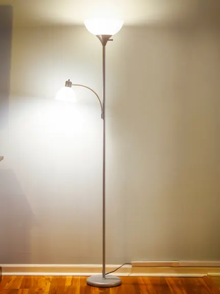 Sky Dome Plus Led Torchiere Floor Lamp With With 1 Reading Arm