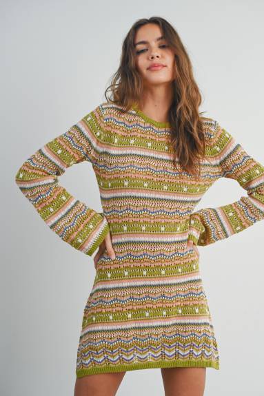 Evercado - Multicolored Crochet Dress