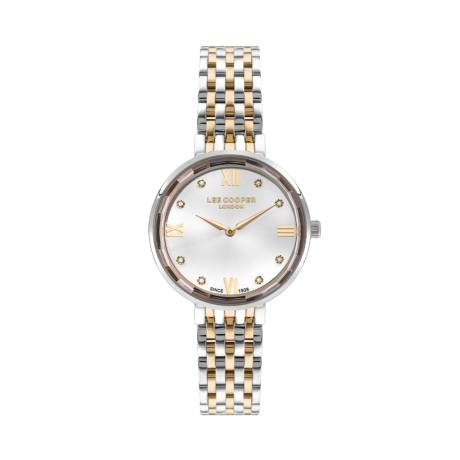 LEE COOPER-Women's Silver 34mm  watch w/Silver Dial